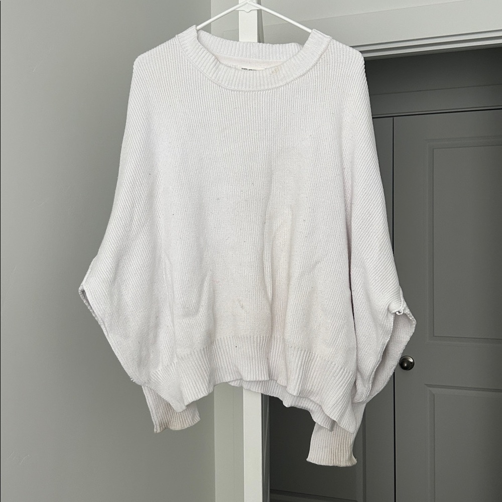 Pink Lily Soft White Ribbed Sweater